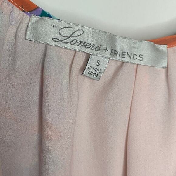 Lovers + Friends Womens Sz S Tank Top Oversized‎ Revolve Pink Blush Scarf Print - Picture 2 of 6